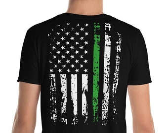 Park Ranger Shirt Patriottische dunne groene lijn Gift Distressed Amerikaanse vlag Border Patrol Gift Park Ranger Gift Border Patrol Shirt
