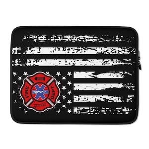 Brandweerman EMT Laptop Sleeve Emt Brandweerman Laptop Case Brandweerman Paramedicus Notebook Case Laptop Cover voor Brandweerlieden Brandweerman Gift