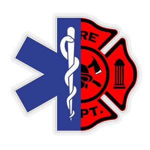 Emt Firefighter Sticker Firefighter Emt Decal American Flag Ems Firefighter Sticker Star of Life Fire Department Symbol