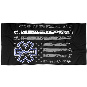 EMT Beach Towel EMS Beach Towel EMT Towel Star of Life American Flag Emt Gift Ems Gift