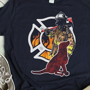 Firefighter Dog Shirt Dog Lover TShirt for Firefighters Dog Lover Gift Firefighter Dog Gift Dog Fireman T Shirt Firefighting and Dogs