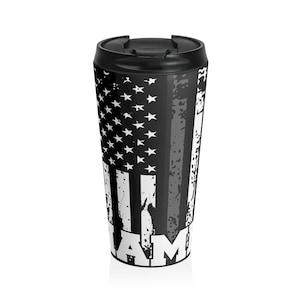 Personalized Correctional Officer Travel Mug Customized Prison Officer Gift Corrections Officer Thin Grey Line USA Flag Mug