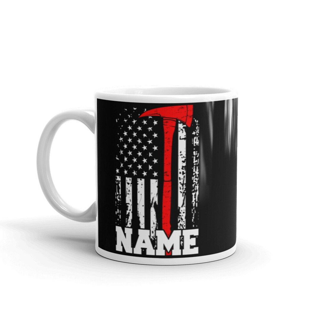 Personalized Firefighter Mug Customized Firefighter Gift Thin Red Line ...