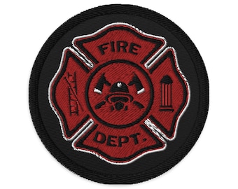 Firefighter Patch Fire Department Patch Firefighting Maltese Cross Embroidered Patches Fireman Patch