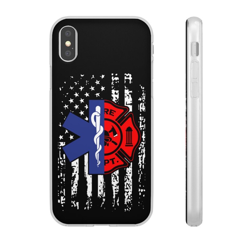 Emt Firefighter Phone Case Firefighter Emt American Flag Gift Etsy
