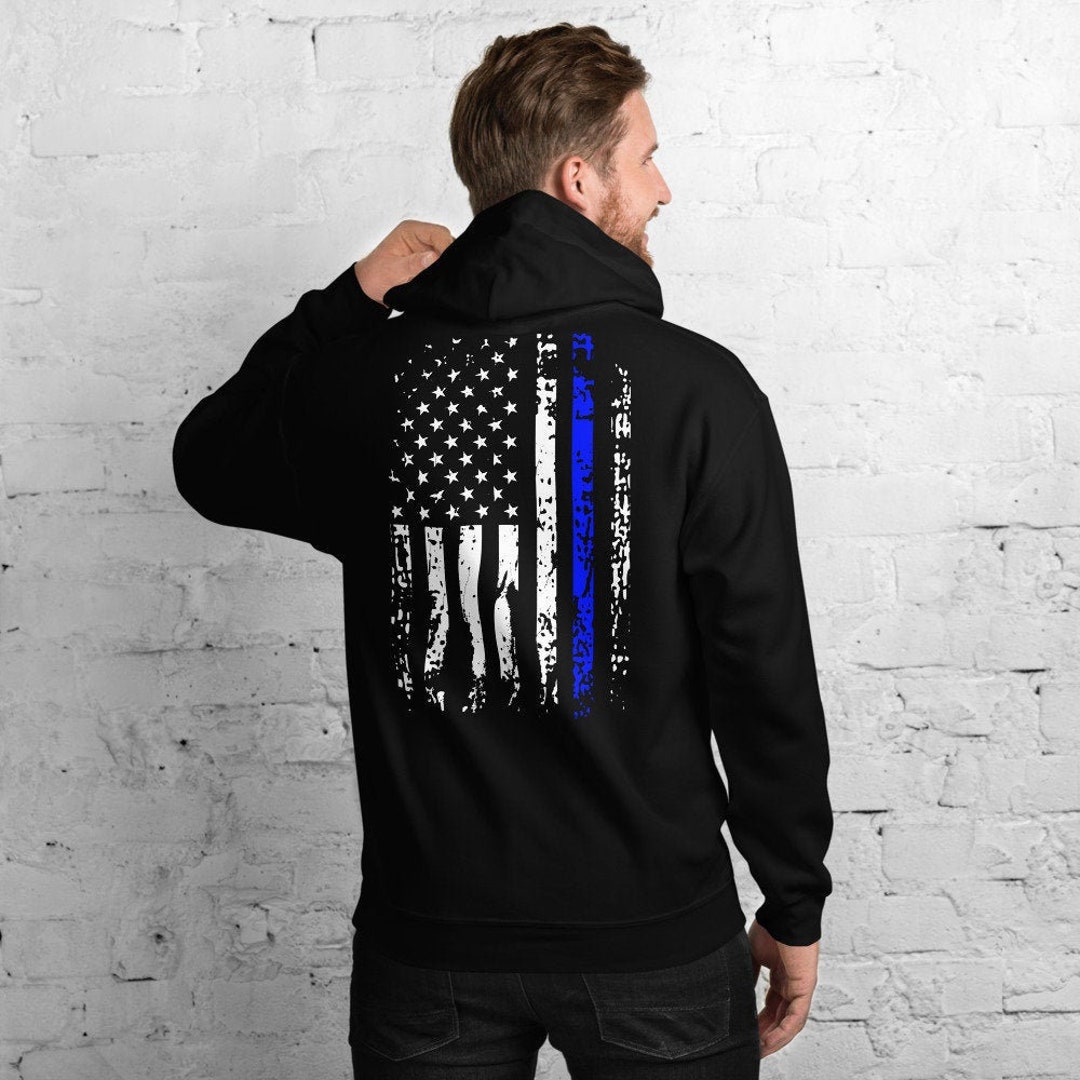 Police Hoodie Two-sided Thin Blue Line Hoodie Police Officer - Etsy