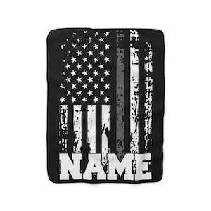 Personalized Correctional Officer Blanket Customized Prison Officer Gift Corrections Officer Name Thin Grey Line Sherpa Fleece Blanket