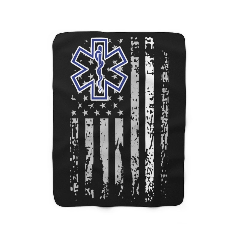 Emt Blanket Ems Blanket Paramedic Blanket Patriotic Emt Sherpa Etsy