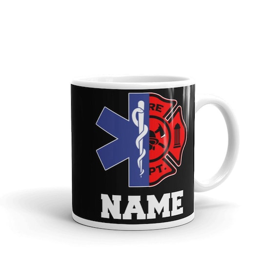 Emt Firefighter Mug Name Personalized Firefighter Emt Gift Customized Ems Firefighter Coffee Mug Star of Life Fire Department