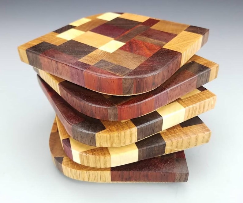 Endgrain Coasters Set of FOUR Etsy