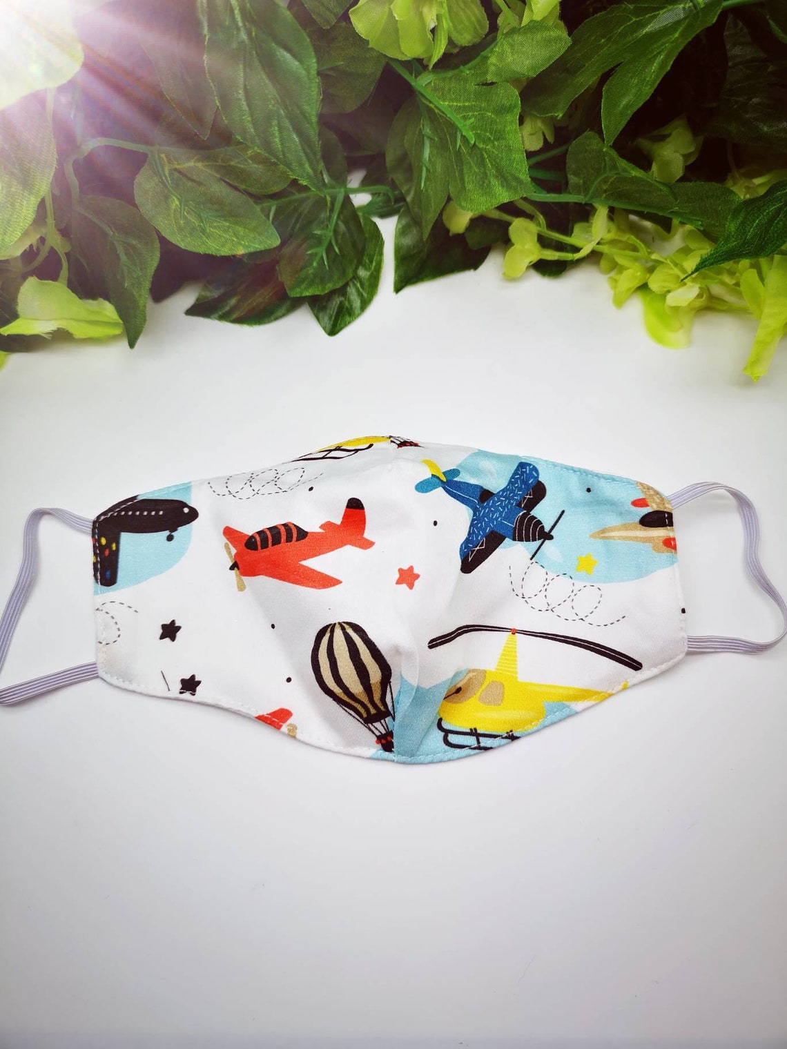 Face Mask Kids Aircraft Double Layered Double sided Mask Etsy