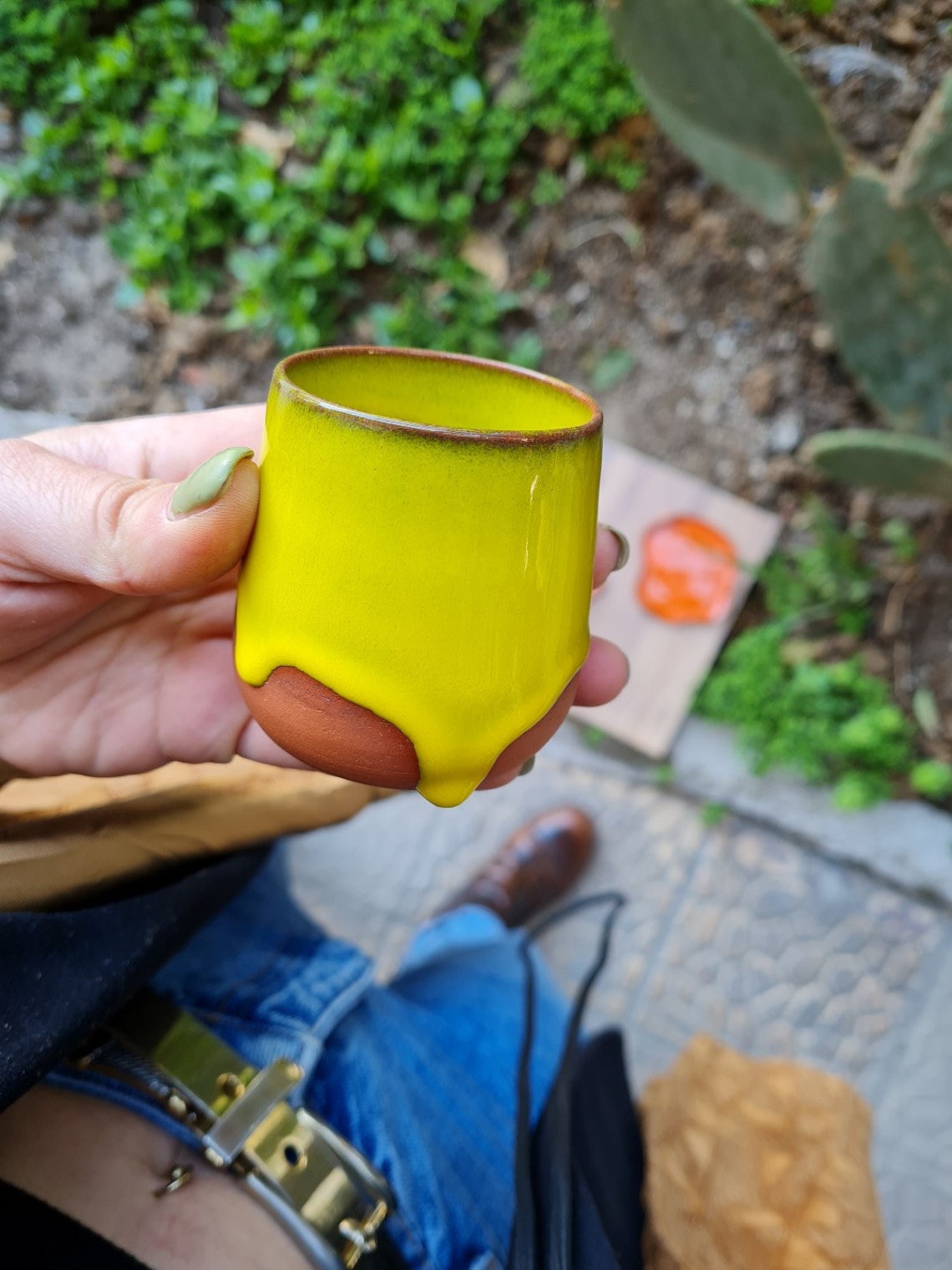 Ceramic Espresso Cup Yellow Espresso Cup and Saucer Handmade Etsy