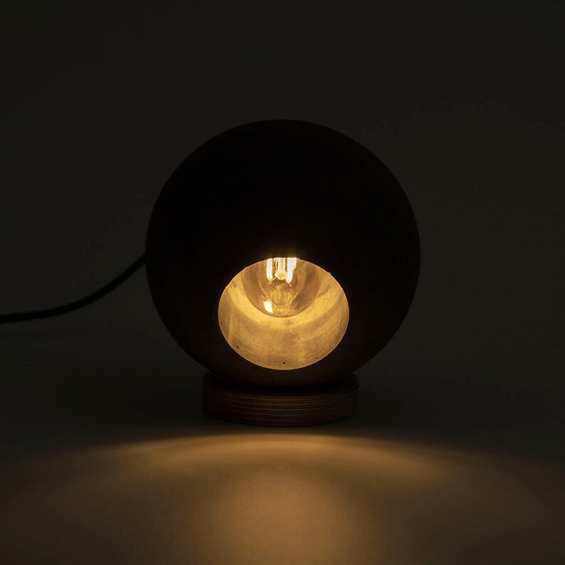 Concrete Table Lamp Modern Table Lamp Industrial Desk Lamp Etsy