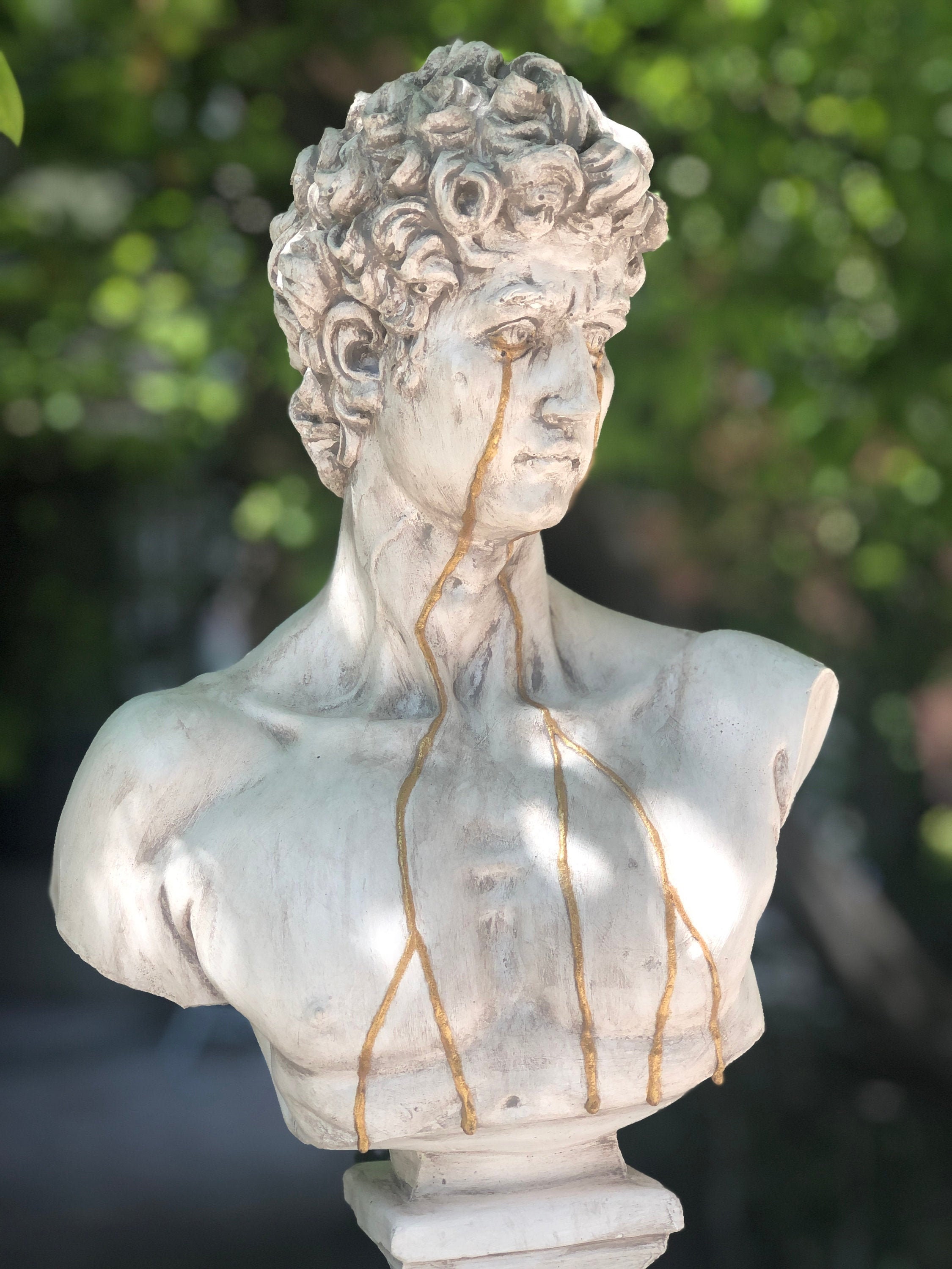David Bust Sculpture Statue Greece Statue David in Gold Etsy UK