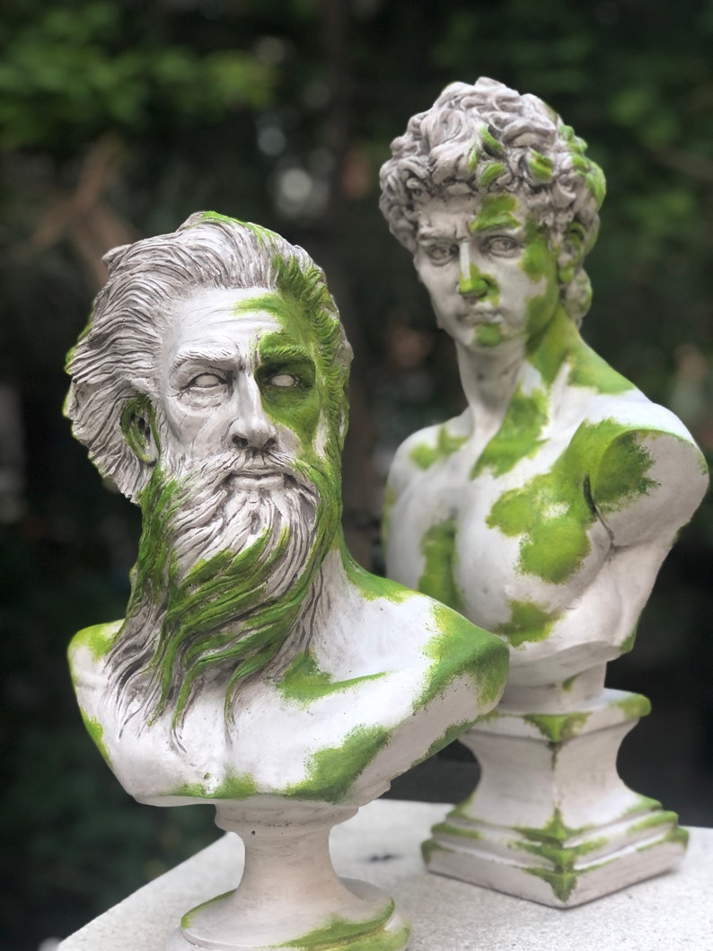 David Bust Greek Sculpture David Mossy Sculpture Greece Etsy