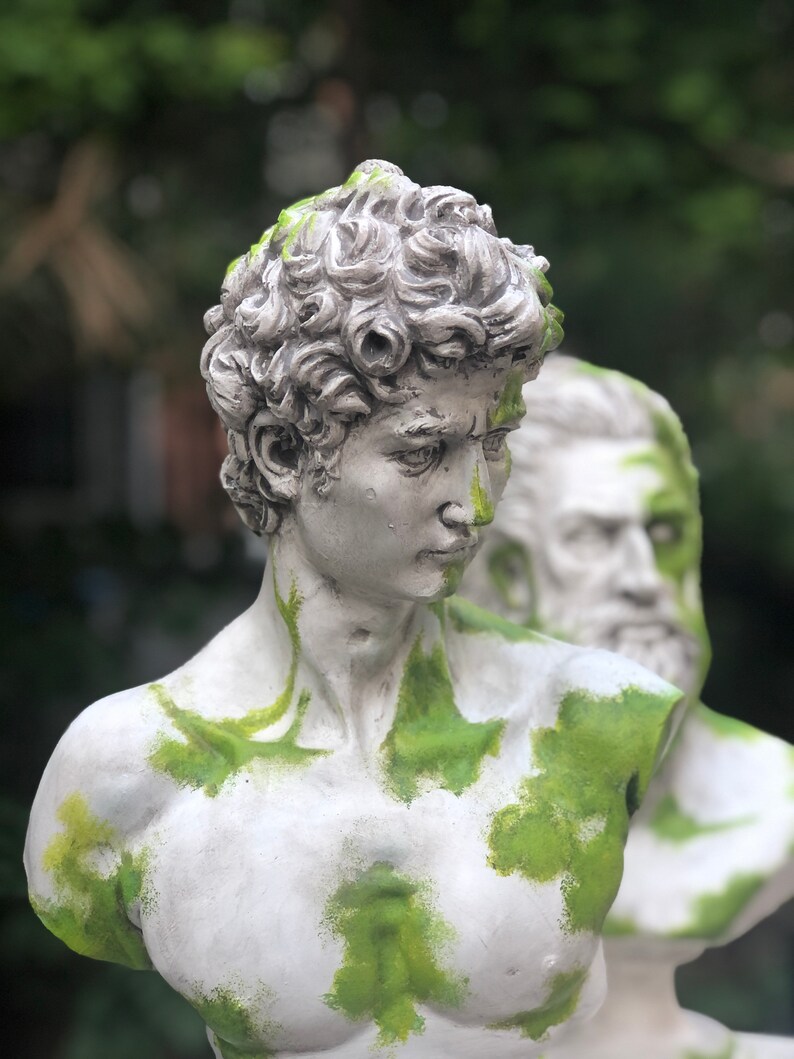 David Bust Greek Sculpture David Mossy Sculpture Greece Etsy