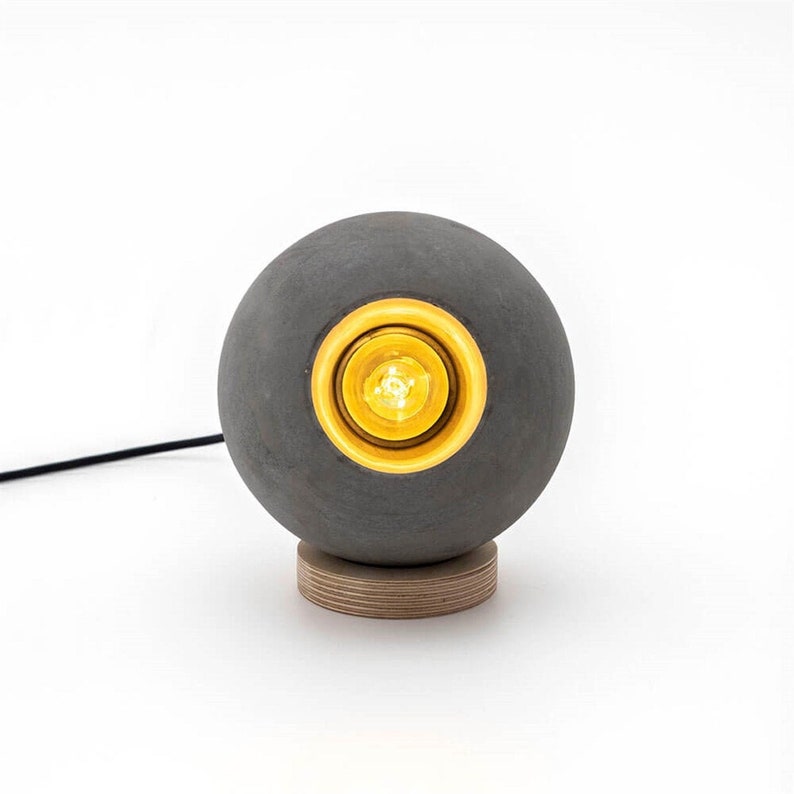 Concrete Table Lamp Modern Table Lamp Industrial Desk Lamp Etsy