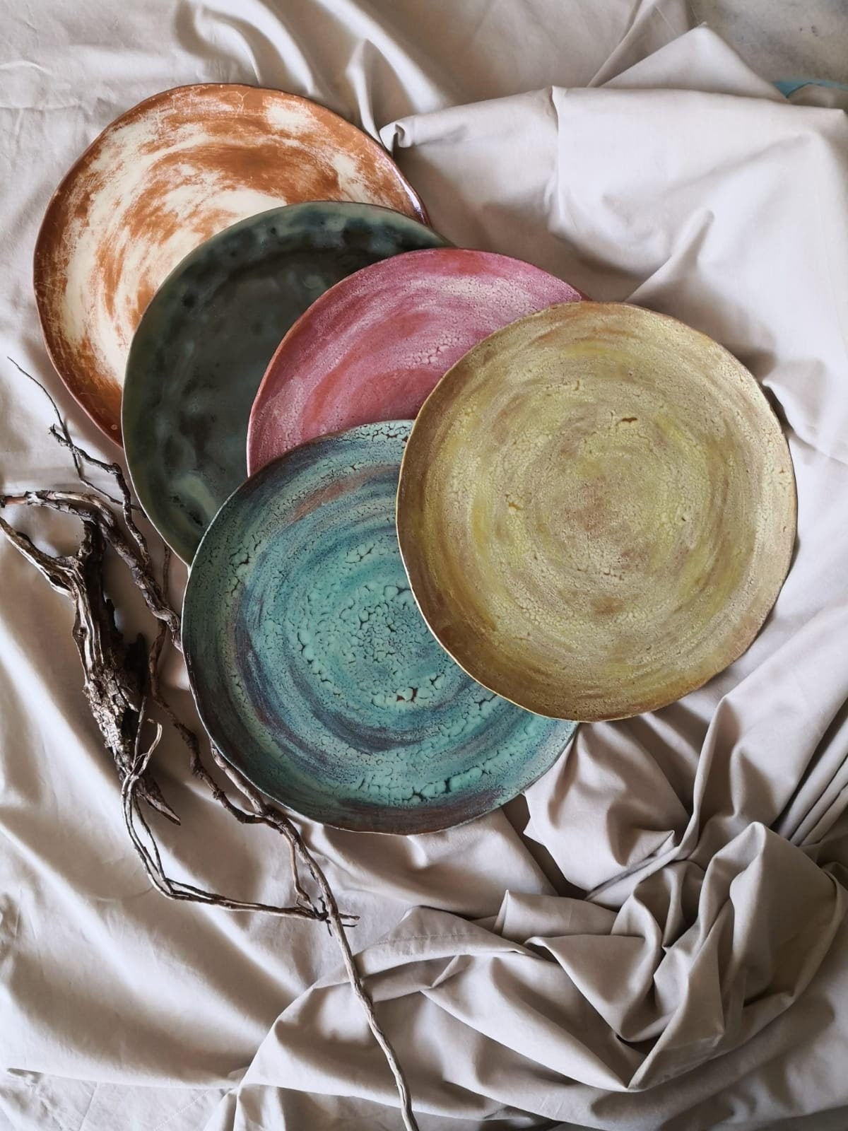 Handmade Ceramic Plates Set Ceramic Plates Set Large Ceramic Etsy