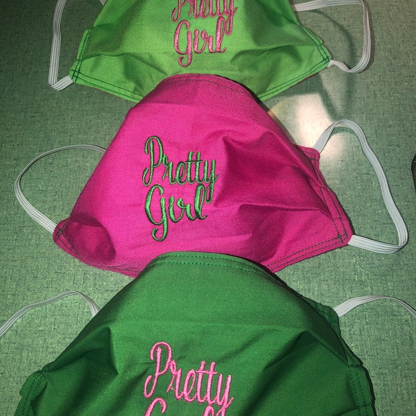 Pretty Girl face mask with  filter pocket