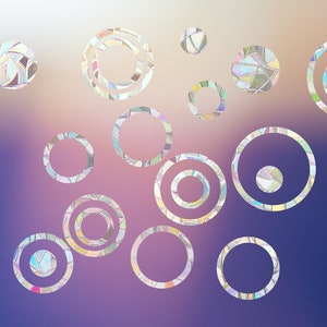 rings circles suncatchers, round rainbow maker sticker,  window rainbow cling, suncatcher sticker, sun catcher for car