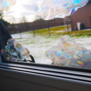clouds suncatcher sticker, clouds rainbow maker, window rainbow cling, suncatcher sticker, suncatcher for car