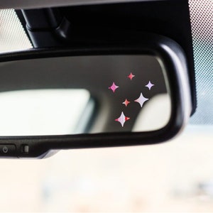 Sticker holografische ster achteruitkijkspiegel: sticker iriserende opaal