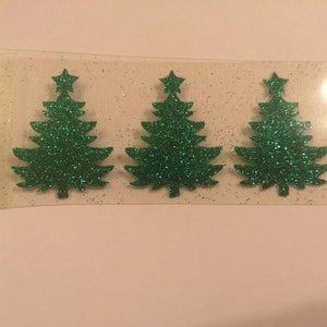 5 Christmas tree iron on, christmas tree heat transfer applique for clothing shirt pants,  christmas tree iron on for mask