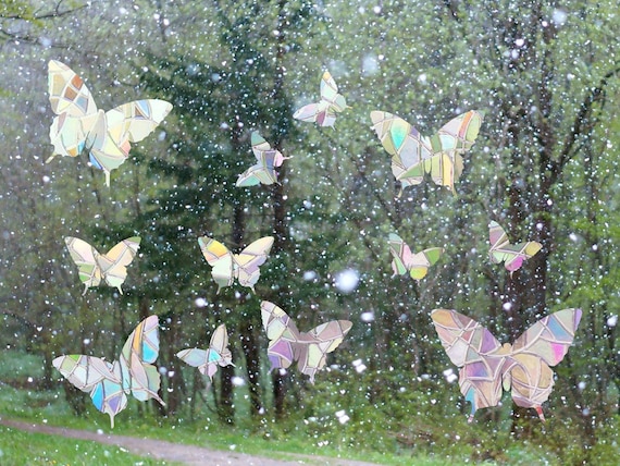 12 butterfly suncatcher stickers, butterflies rainbow maker, window rainbow cling, suncatcher sticker, suncatcher for car