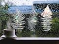 3 fern suncatchers, large fern woodland rainbow maker sticker,  window rainbow cling, suncatcher sticker, sun catcher for car, nature lover product logo