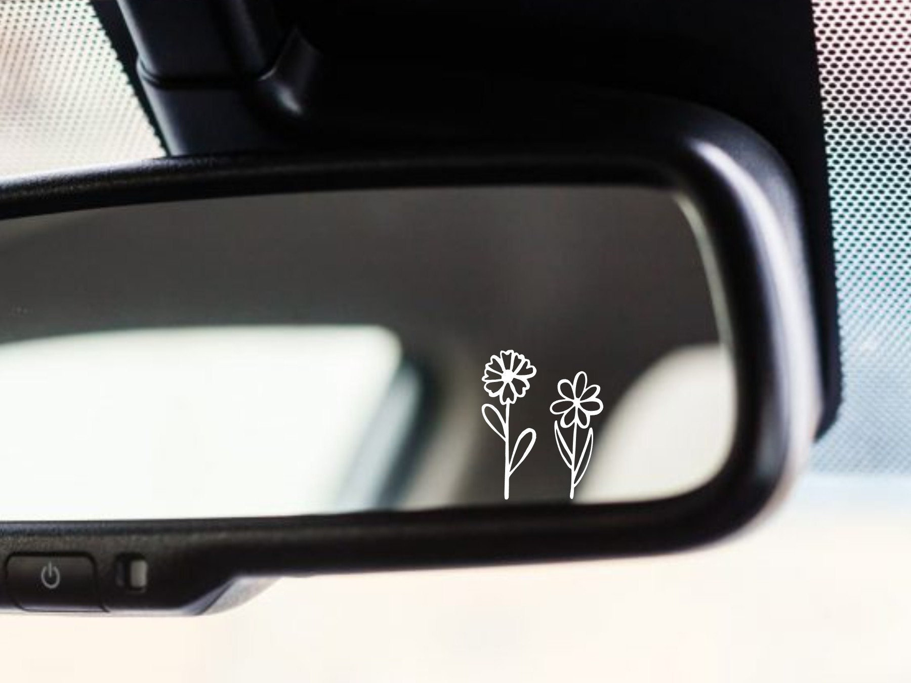 Free Rear View Mirror Decals Rearview Mirror Decal, Tiny Flower Sticker, Small Botanical Decal ...