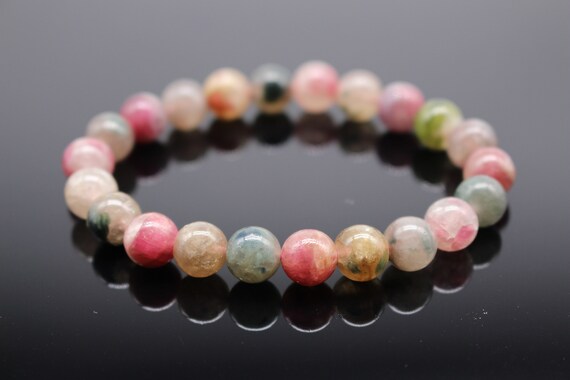 Turmalin Armband Mix Multi Color Stretch 8-10mm Hochwertige Natursteine Hell