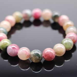Tourmaline Bracelet Mix Multi Color Stretch 8-10 mm High Quality Natural Stone Light image 5