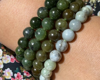 Nephrite Jade Armband 8-9mm Stretch Hochwertige Natursteine
