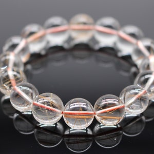 Rutilated quartz bracelet 6-12 mm high quality gold gemstones natural stones healing stones