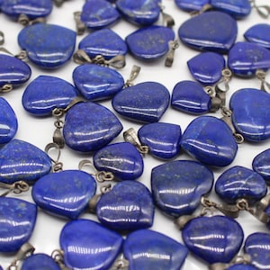 Lapis lazuli heart pendant healing stones natural stones gems gift idea necklace