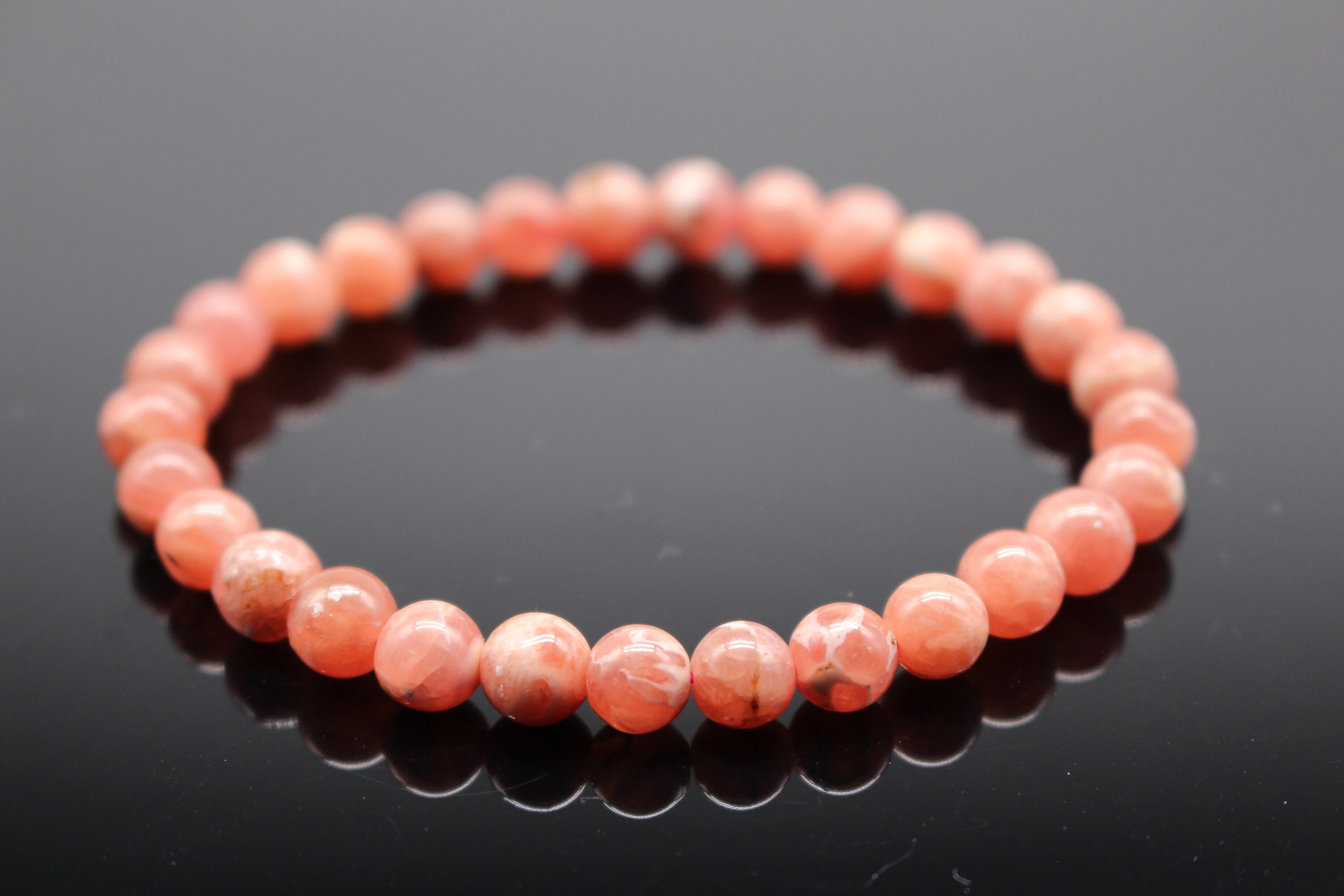 Bracelet pierre perles de rhodochrosite d'Argentine - Bracelets en