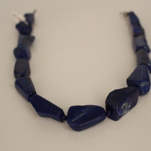 Lapis Lazuli Necklace Half Raw Half Polished Understatement AAA Cut Healing Stones Natural Stones
