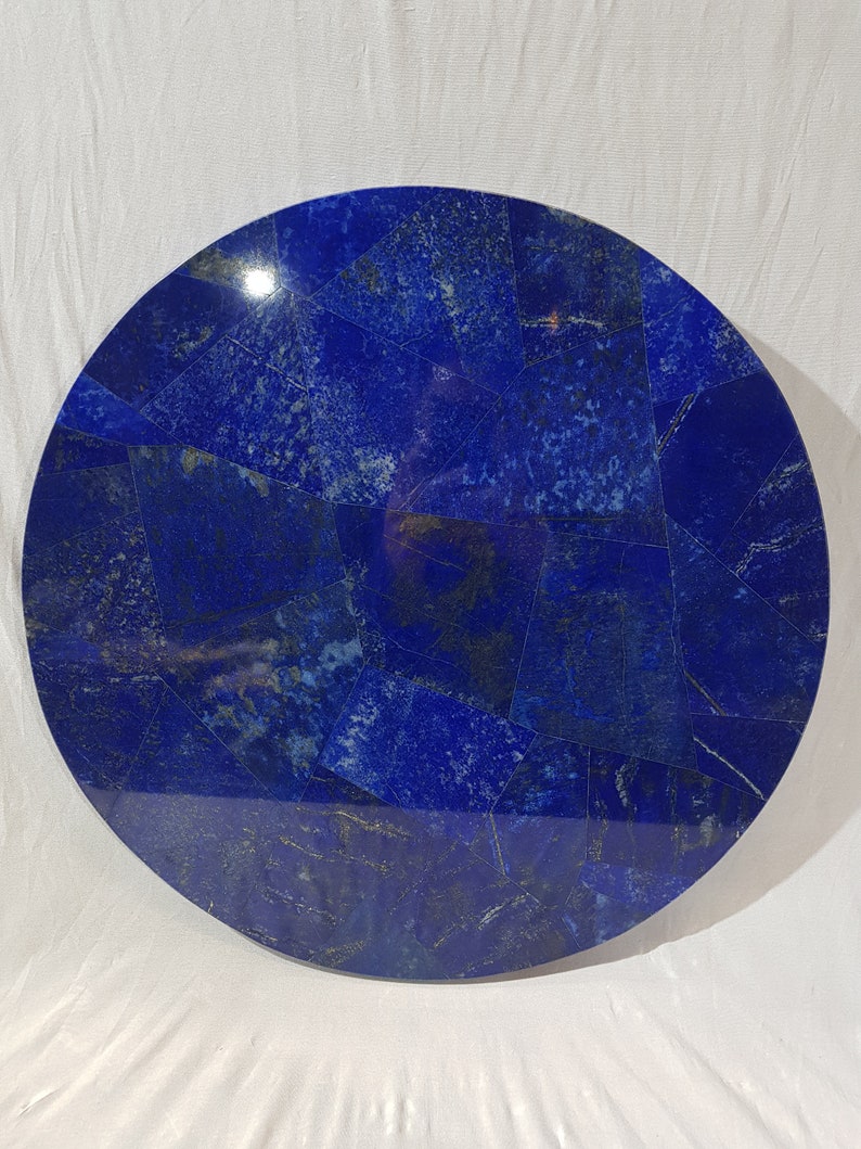 Lapis Lazuli Table Plate Mosaic Wall Decoration Floral Pattern - Etsy