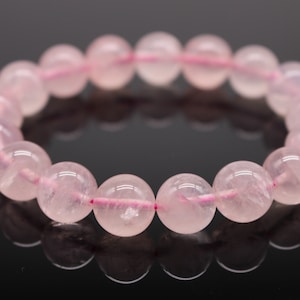 Rose Quartz Bracelet 8-12 mm Healing Stones Natural Stones Gemstones Pink Pink Chakra