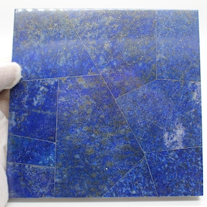 Lapis Lazuli Tile Slice Square Handmade Gemstones Healing Stones Gift 150x150x10mm