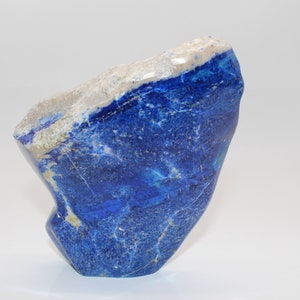 Lapis Lazuli Polished Sculpture Half Polished Half Rough with Pyrite Blue Free Form