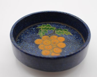 Lapis Lazuli Bowl Bowl Round Handmade with Floral Pattern Gemstones Healing Stones Gift