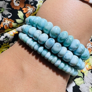 Larimar Bracelet Stretch 7-11 mm High Quality Gemstone Healing Stone Natural Stone Chakra Power Bracelet