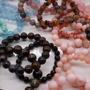Tourmaline Bracelet Mix Multi Color Stretch 8-10 mm High Quality Natural Stone Light image 6