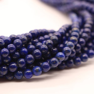 Lapis Lazuli Strands Beads Loose Beads 4 mm - 10 mm AAA - AA Royal Blue Gemstones Healing Stones Natural Stones Necklace