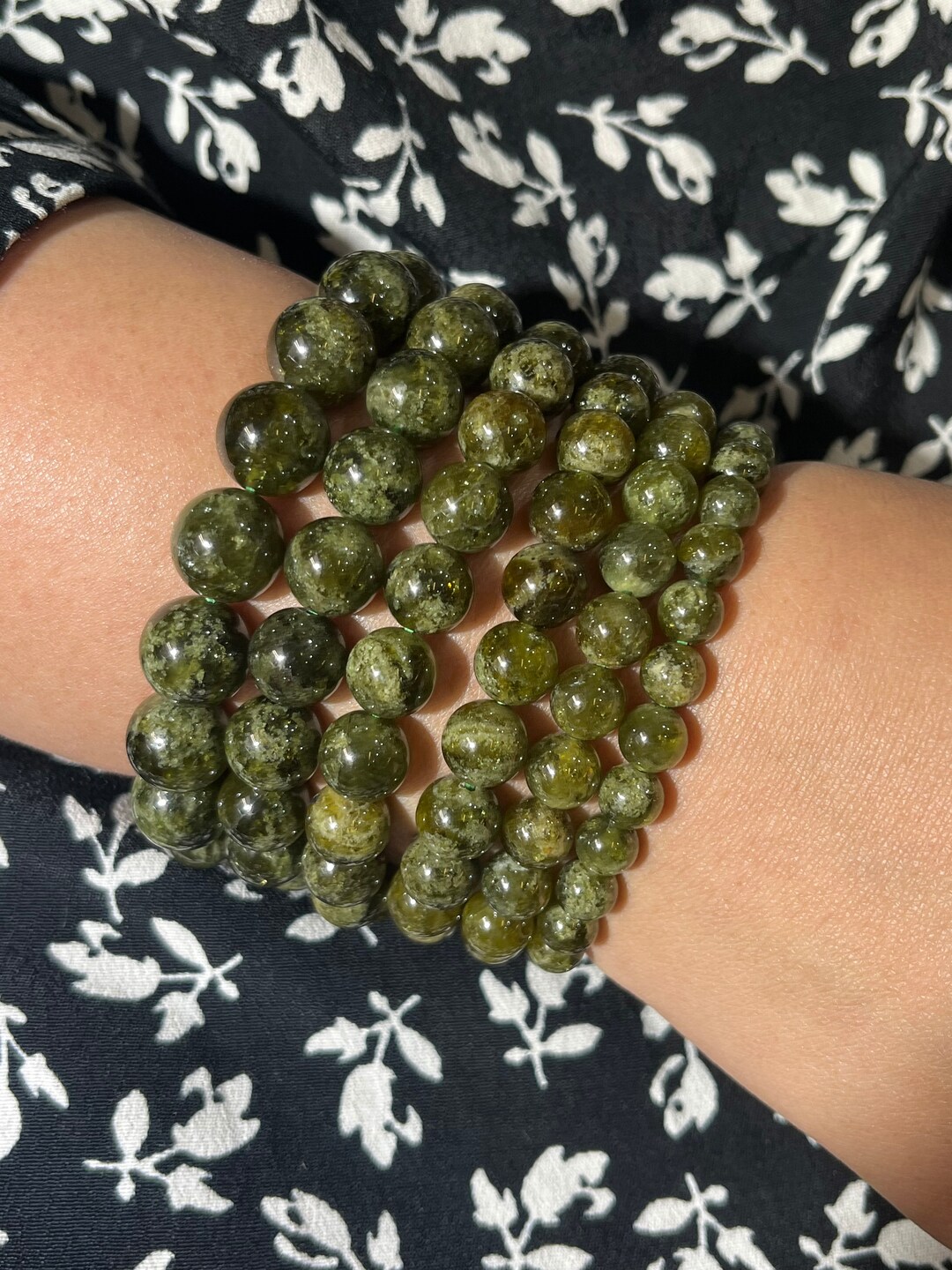 Bracelet En Pierres Naturelles – Grenat Vert 5-6 Mm (MagicMagus), Neuf
