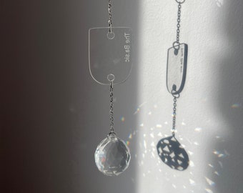 Charm attrape-soleil art déco minimaliste en cristal pour fenêtre