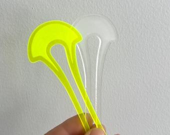 Acrylic Hair Pin Pick Fork Accessory Neon - U Shape