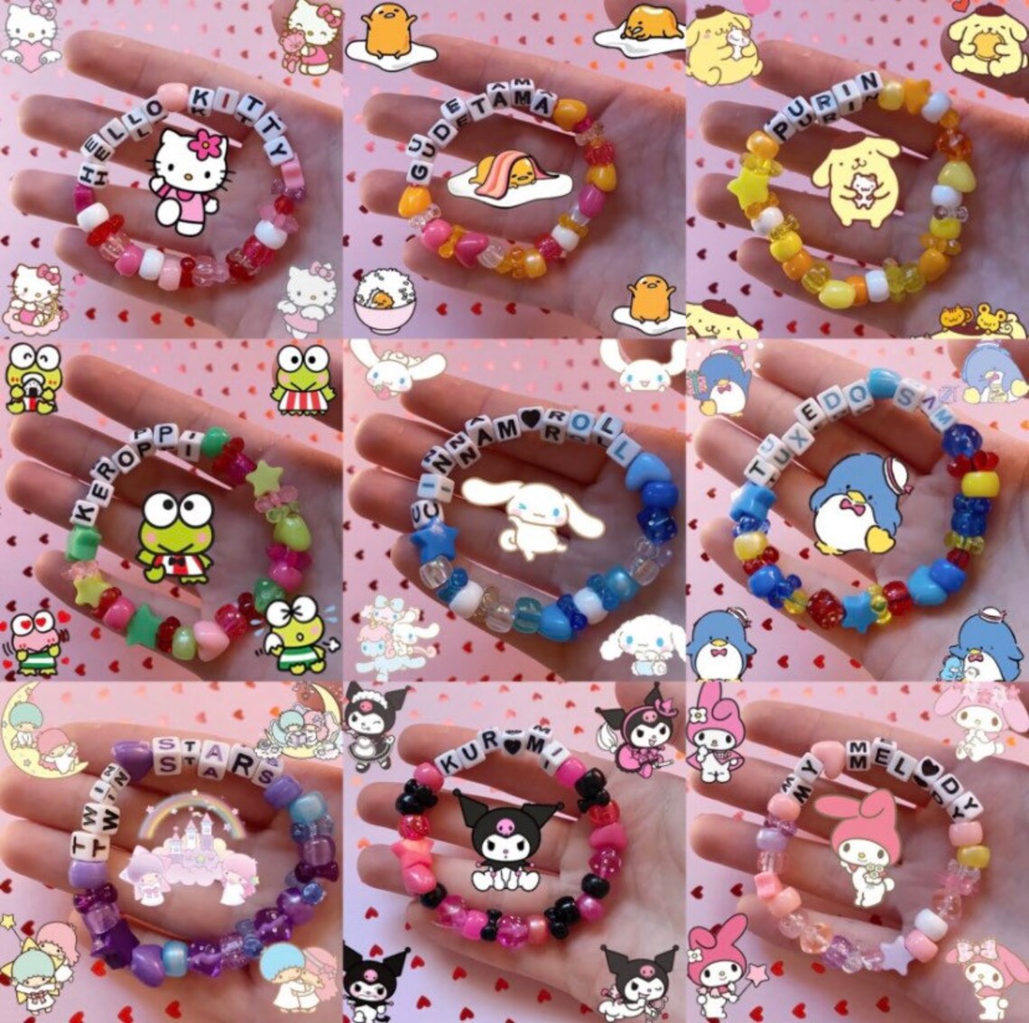 Cute kawaii sanrio beaded bracelets kandi Etsy
