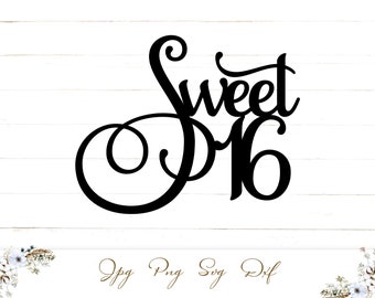 Free Sweet 16 Cake Topper Svg Free SVG PNG EPS DXF File